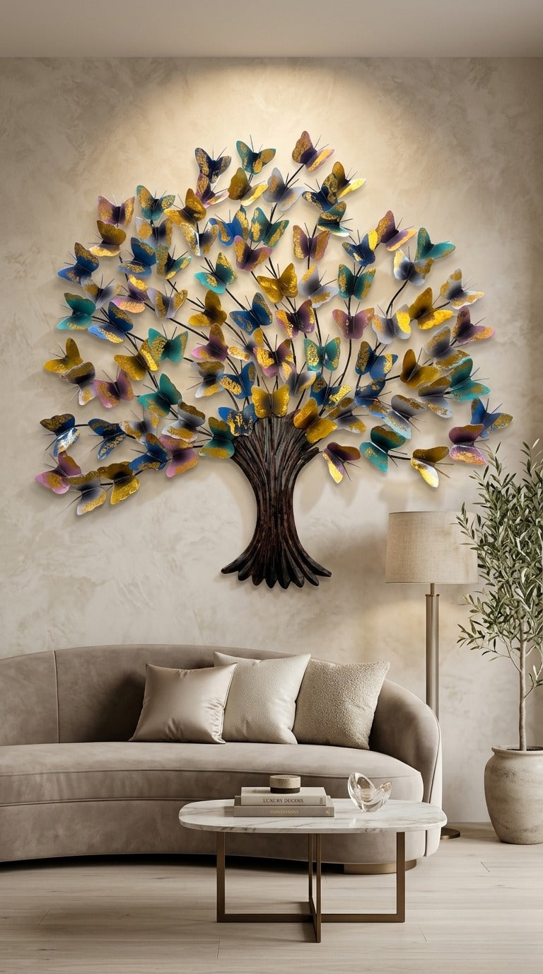 Butterfly Tree Metal Wall Art