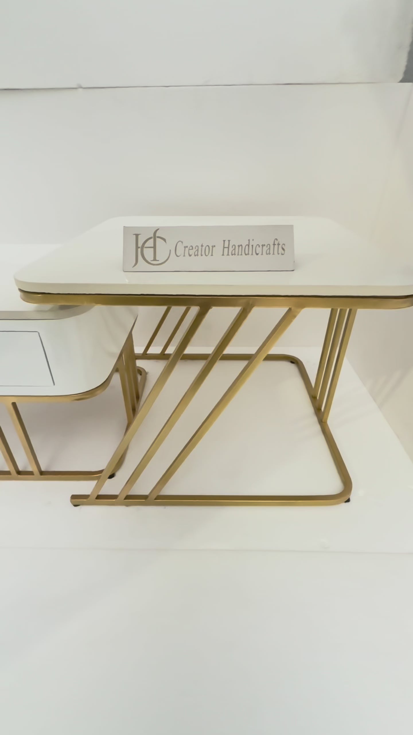 Square Nesting Marble Storage Center Table (Set of 2)