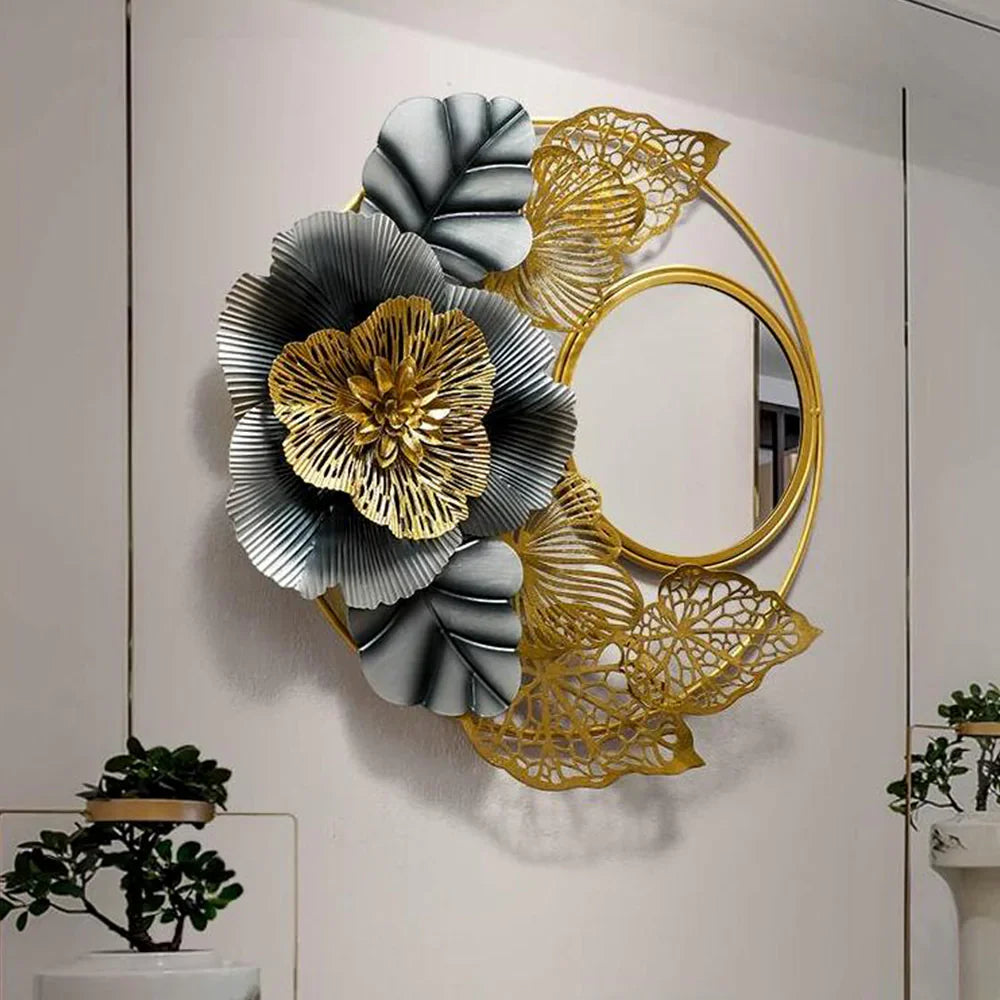Flora Round Mirror Wall Art