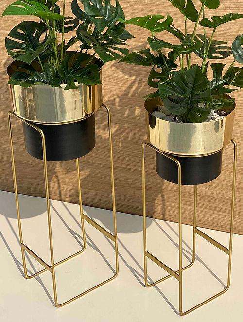 Cannes Gold Metal Planters