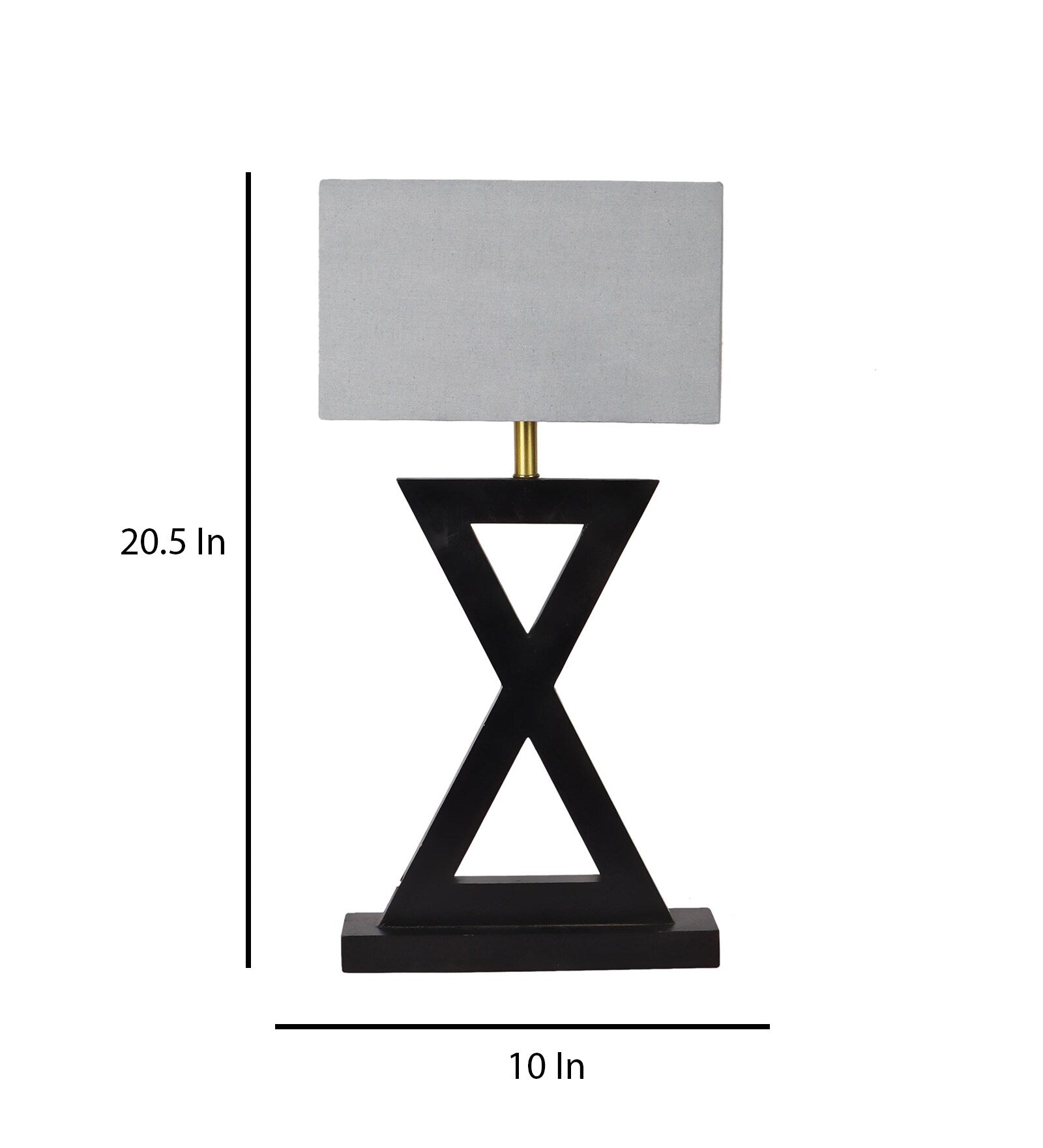 Soomin Grey Fabric Shade Table Lamp With Natural Base