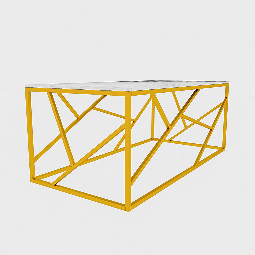 Rectangular Criss Cross Marble Center Table