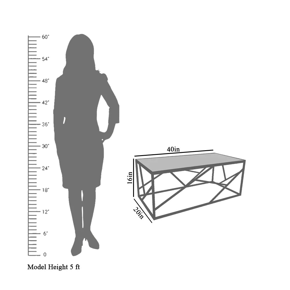 Rectangular Criss Cross Marble Center Table