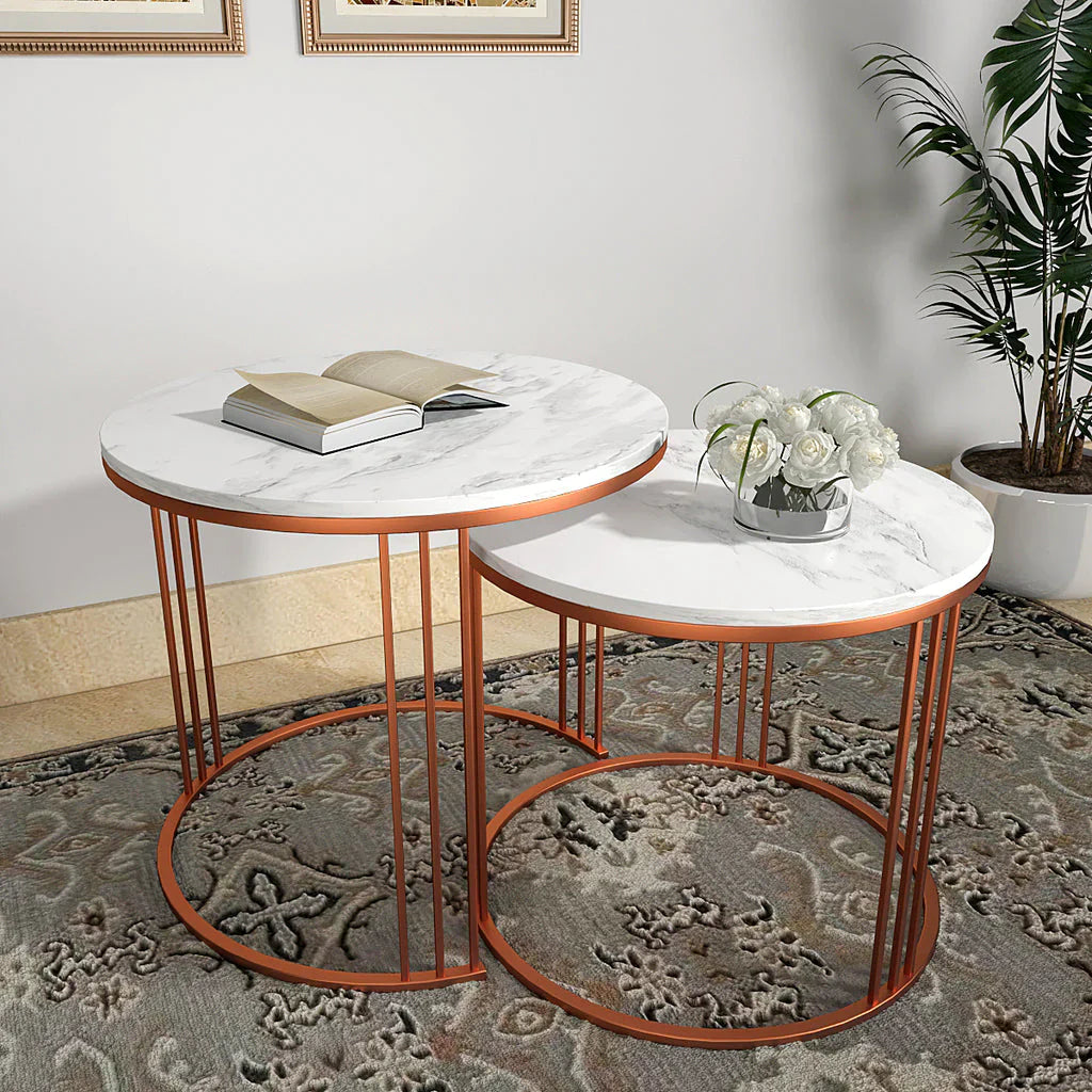 Copper Encircled Center Table (Set of 2)