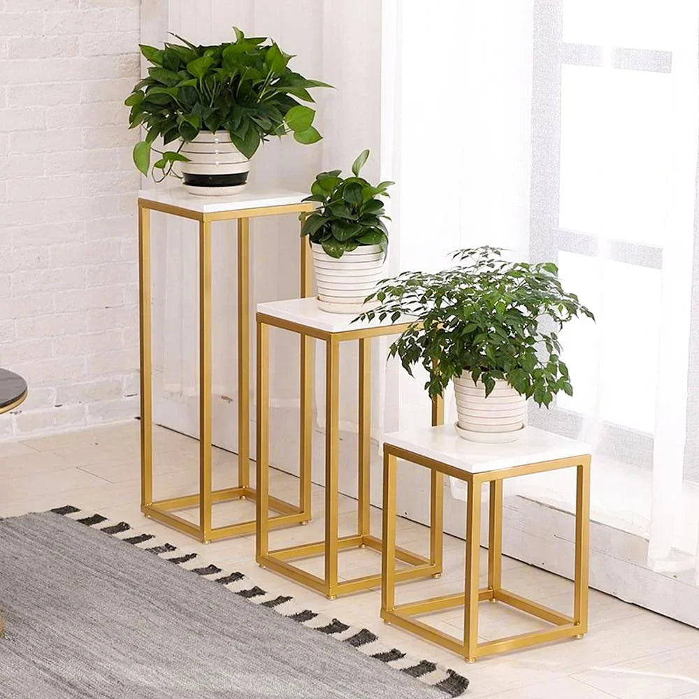 Minimalist Design Golden Side Table Set of 3