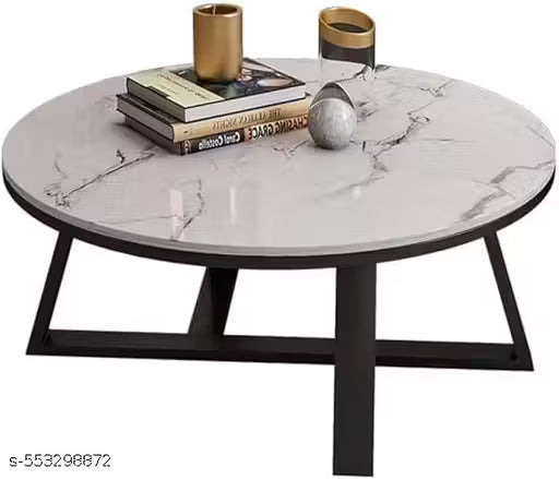 Minimalist Black Frame Marble Center Table