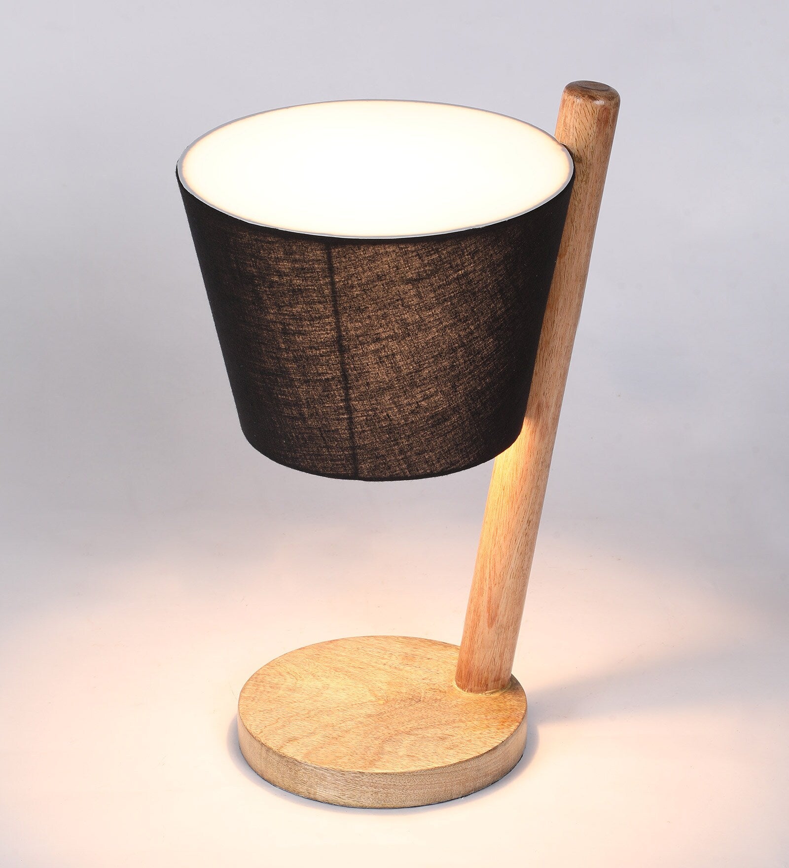 Scarlette Black Fabric Shade Table Lamp With Beige Base